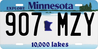 MN license plate 907MZY