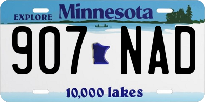 MN license plate 907NAD