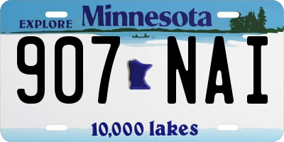 MN license plate 907NAI