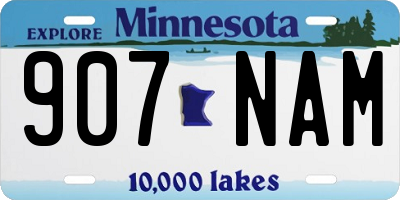 MN license plate 907NAM