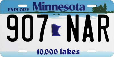 MN license plate 907NAR