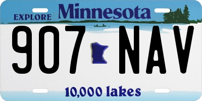 MN license plate 907NAV