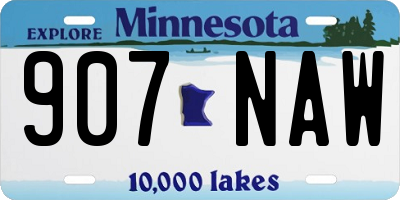 MN license plate 907NAW