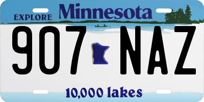 MN license plate 907NAZ