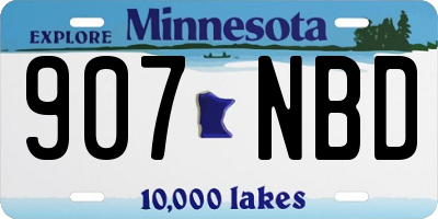 MN license plate 907NBD