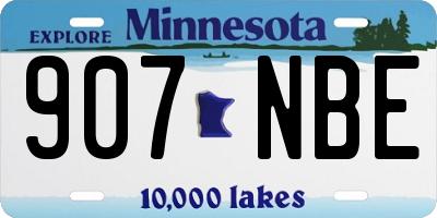 MN license plate 907NBE