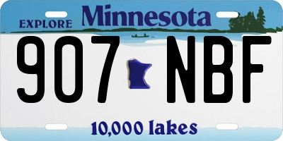MN license plate 907NBF