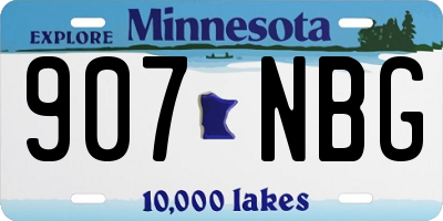 MN license plate 907NBG