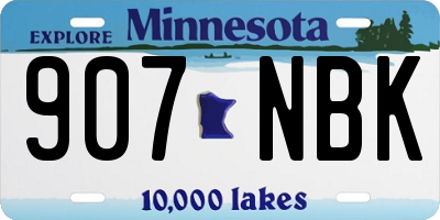 MN license plate 907NBK