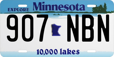 MN license plate 907NBN