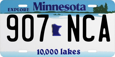 MN license plate 907NCA