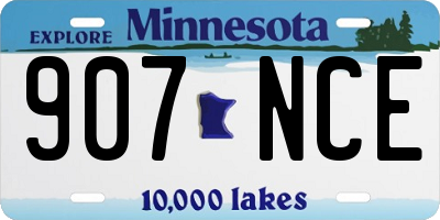 MN license plate 907NCE