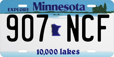 MN license plate 907NCF
