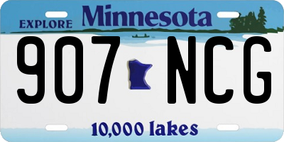 MN license plate 907NCG
