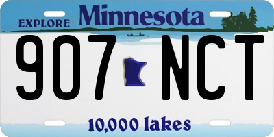 MN license plate 907NCT