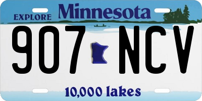 MN license plate 907NCV