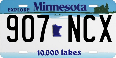 MN license plate 907NCX