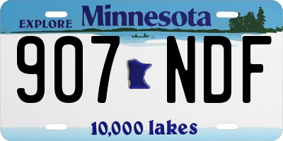 MN license plate 907NDF