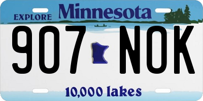 MN license plate 907NOK