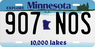 MN license plate 907NOS