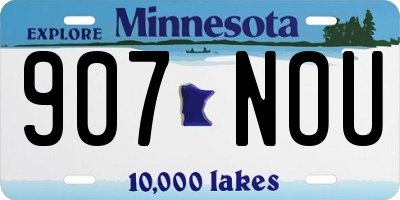 MN license plate 907NOU