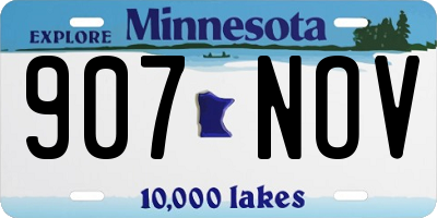 MN license plate 907NOV