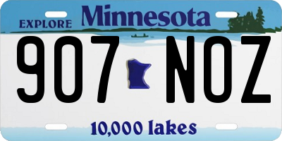 MN license plate 907NOZ