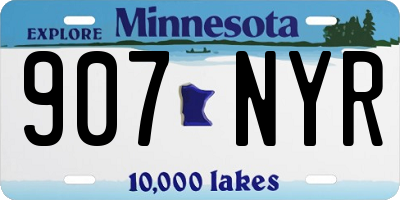 MN license plate 907NYR