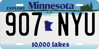 MN license plate 907NYU