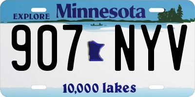 MN license plate 907NYV