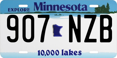 MN license plate 907NZB