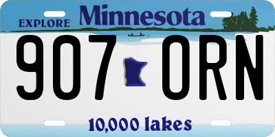 MN license plate 907ORN