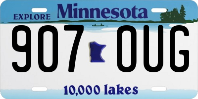 MN license plate 907OUG