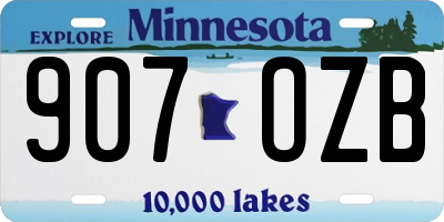 MN license plate 907OZB