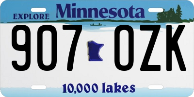 MN license plate 907OZK