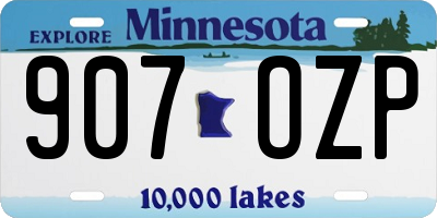 MN license plate 907OZP