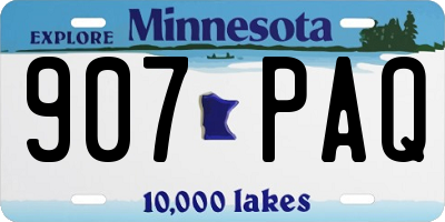 MN license plate 907PAQ