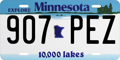MN license plate 907PEZ