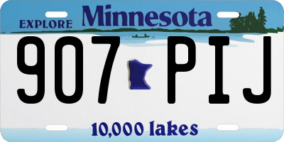 MN license plate 907PIJ