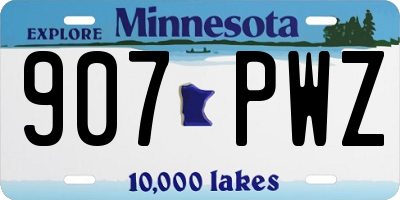 MN license plate 907PWZ