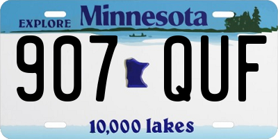 MN license plate 907QUF