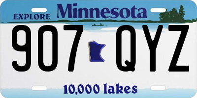 MN license plate 907QYZ