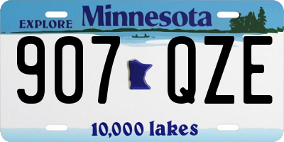 MN license plate 907QZE