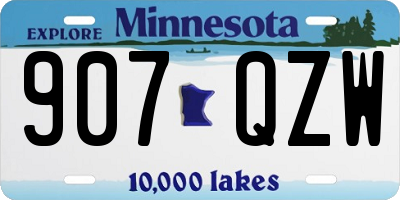 MN license plate 907QZW