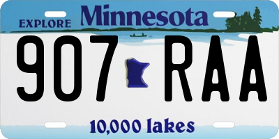 MN license plate 907RAA