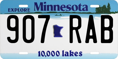 MN license plate 907RAB