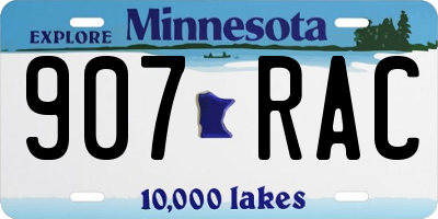 MN license plate 907RAC
