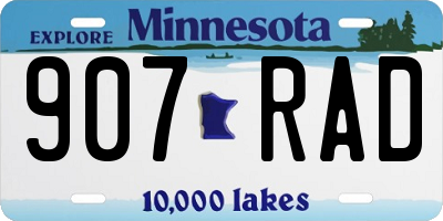 MN license plate 907RAD