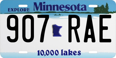 MN license plate 907RAE