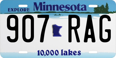 MN license plate 907RAG